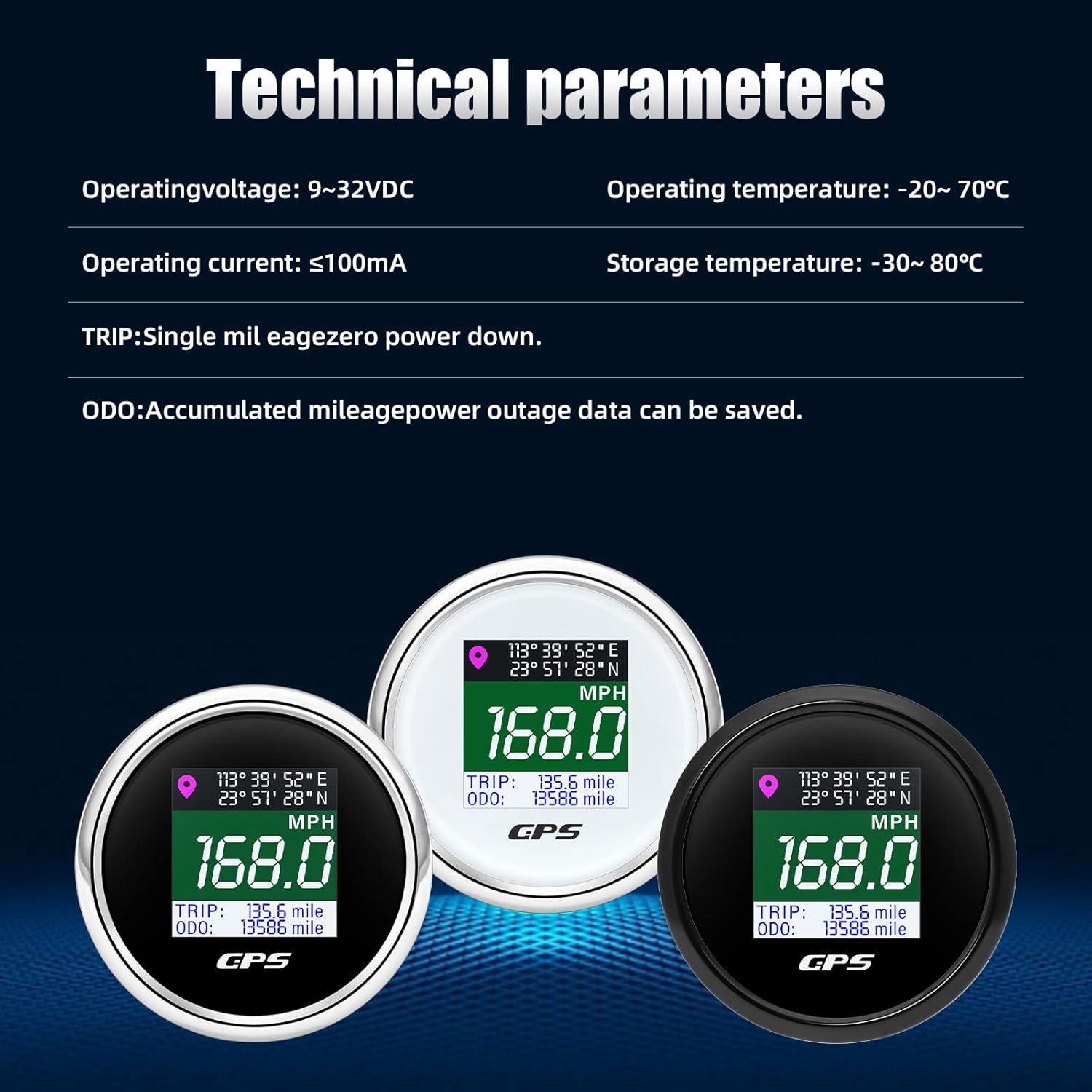 ARTILAURA GPS Speedometer 2-1/16" 52mm Digital Boat GPS Speedometer Gauge MPH Km/h Knot TFT Screen Antenna Odometer for AUTO Car Marine (Black)