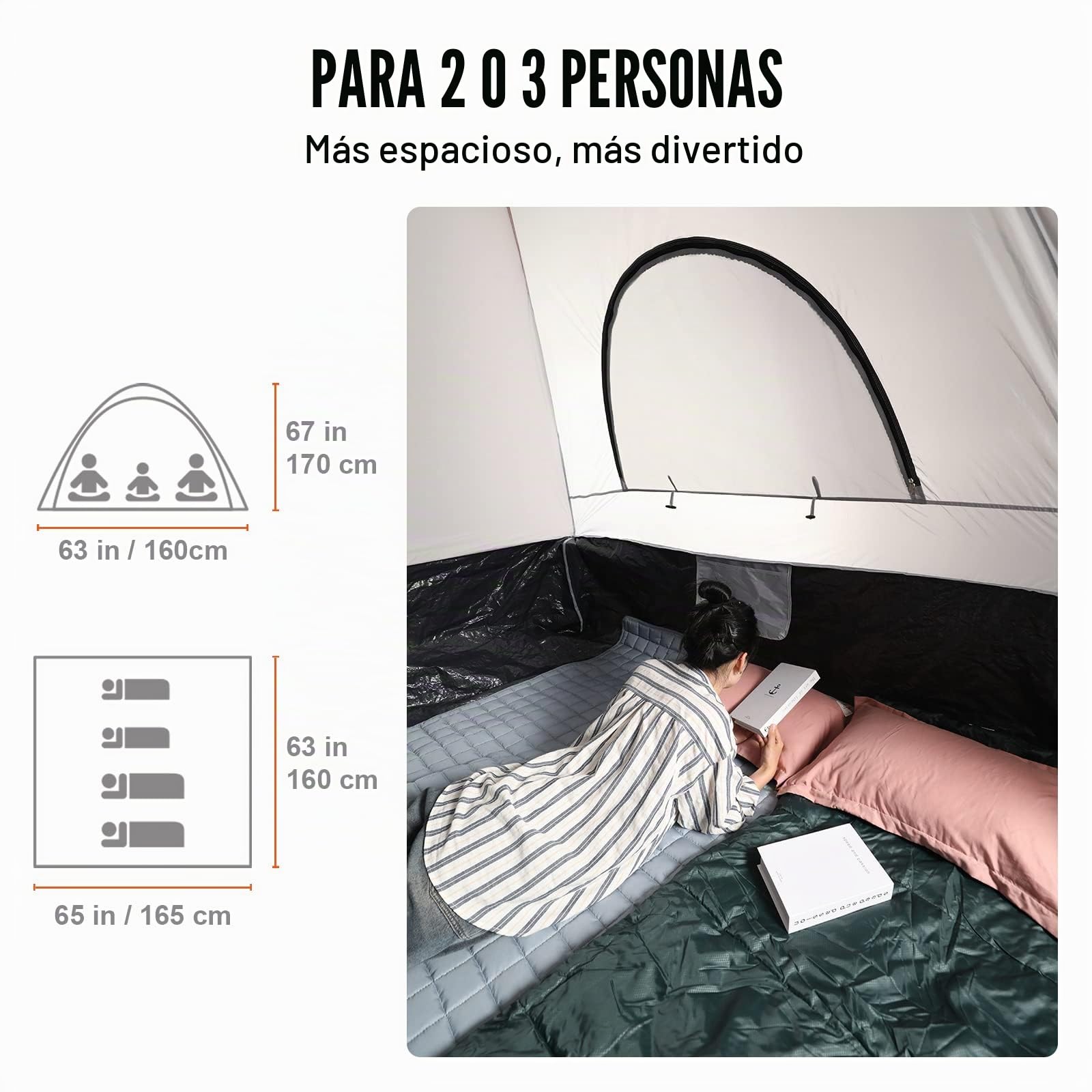 VEVOR Tienda de campaña para camioneta, tienda de campaña con capa de lluvia y bolsa de transporte, tienda de campaña impermeable de doble capa para camping, alojamiento, para camping, viajes,