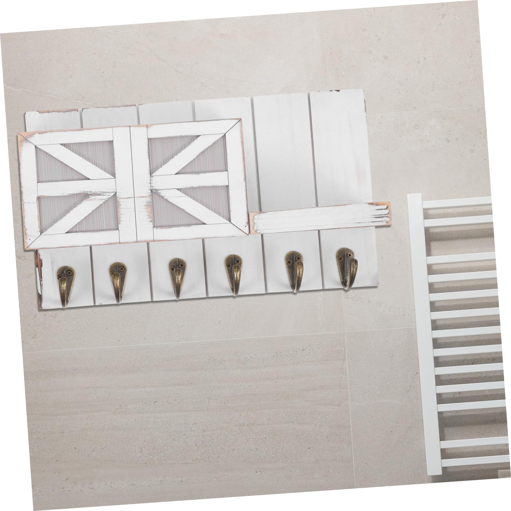 TOPBATHY Mensole da Parete in Legno e Ferro con Design Europeo Elegante, Portaoggetti e Portachiavi per Ingresso o Soggiorno