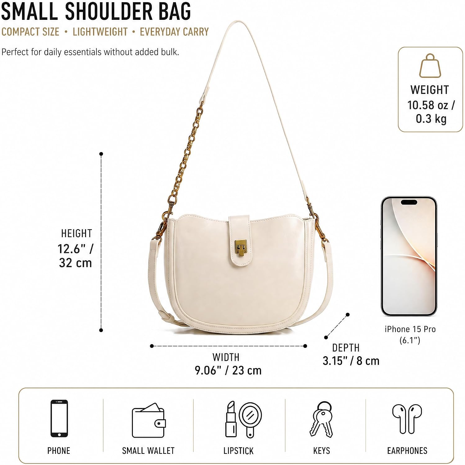 Women’s PU Leather Shoulder Bag, Fashion Hobo Crossbody Handbag with Adjustable Strap, Casual Underarm Purse