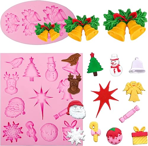 Moldes de silicona para muñeco de nieve de Navidad, calcetines de árbol de Navidad, moldes de chocolate para decoración de pasteles, decoración de