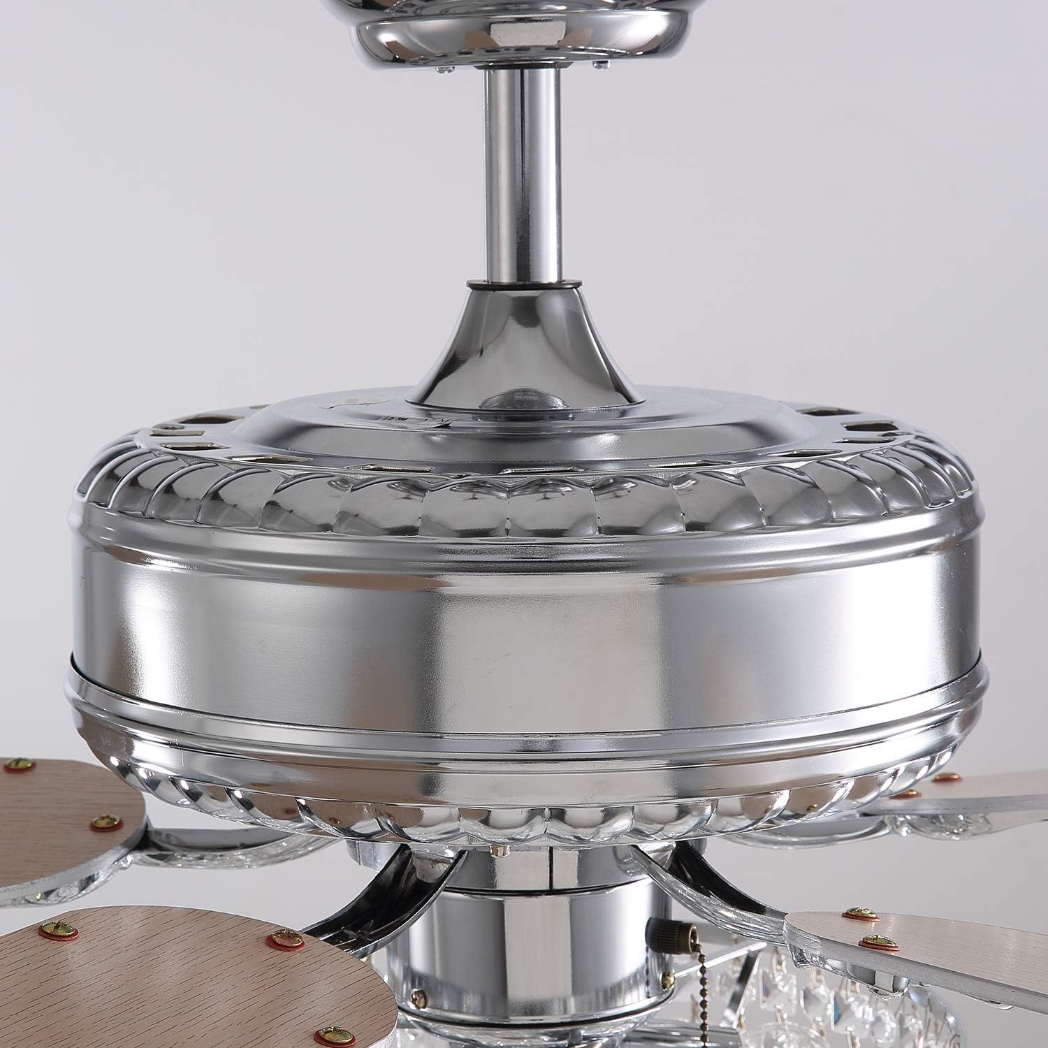 Flash Deals - 70% OFF NOXARTE Crystal Ceiling Fan with Light Remote Control Modern Fandelier Reverse Blades 3 Wind Speeds Quiet Motor Lighting Fixture for Dining Room