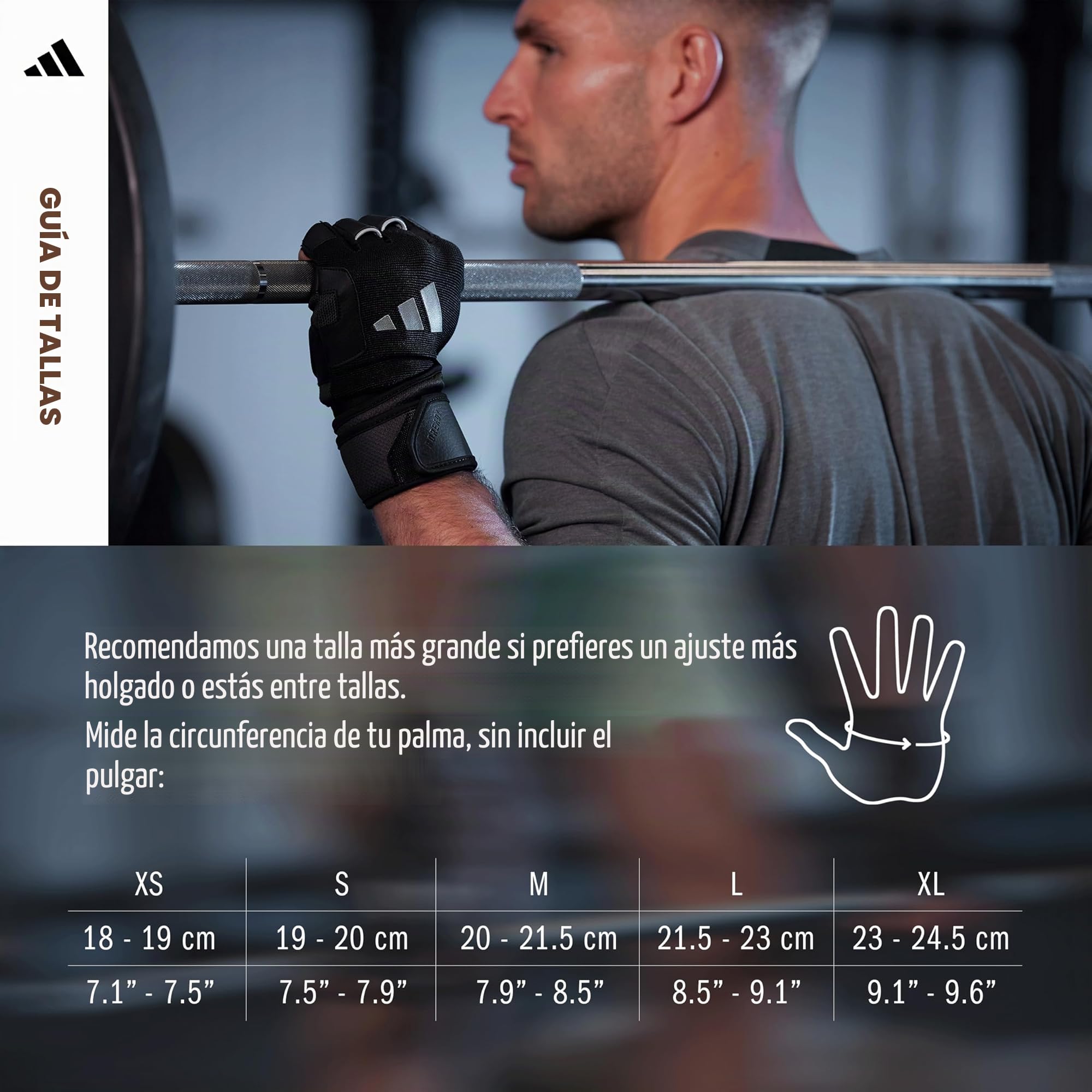 Adidas Wrist Wrap - Guantes de Entrenamiento con Doble Soporte para la muñeca en Cinco tamaños