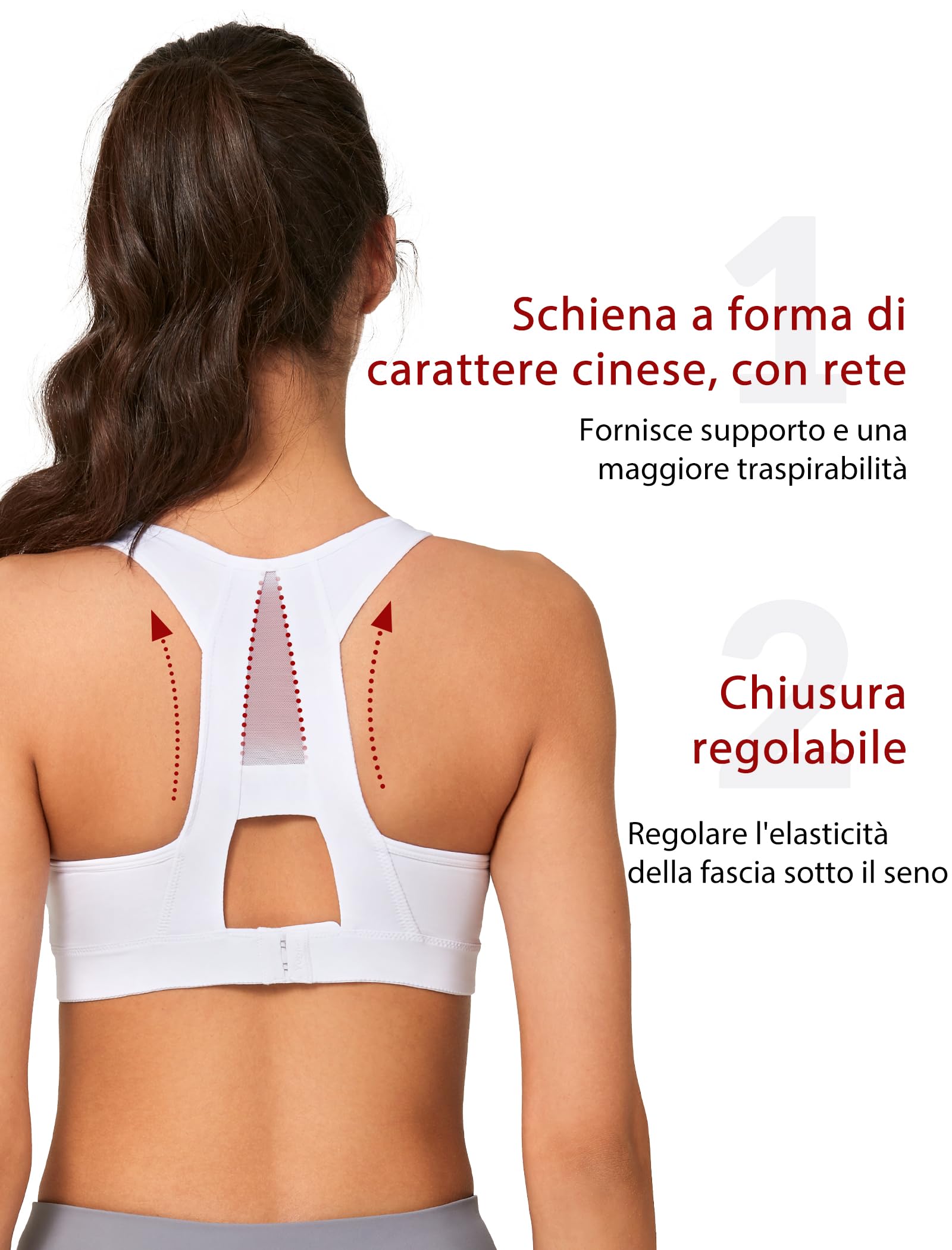Yvette Donna Reggiseno Sportivo Sexy Senza Ferretto Forte Sostegno Imbottite per Ginnastica Corsa Jogging Yoga