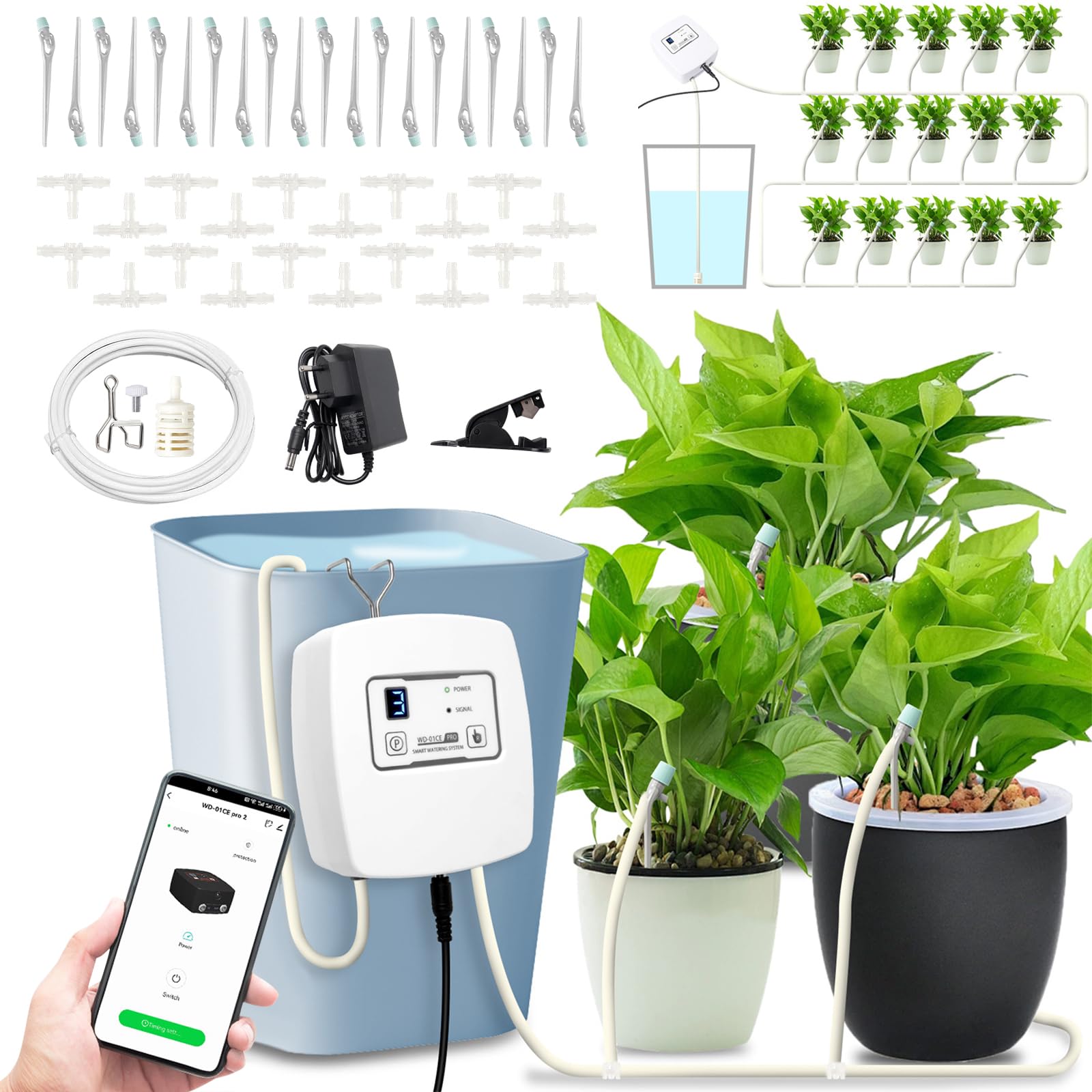 Système D'Arrosage Automatique Programmable Solaire Pour Tuya WiFi Arrosoir Intelligent Pour