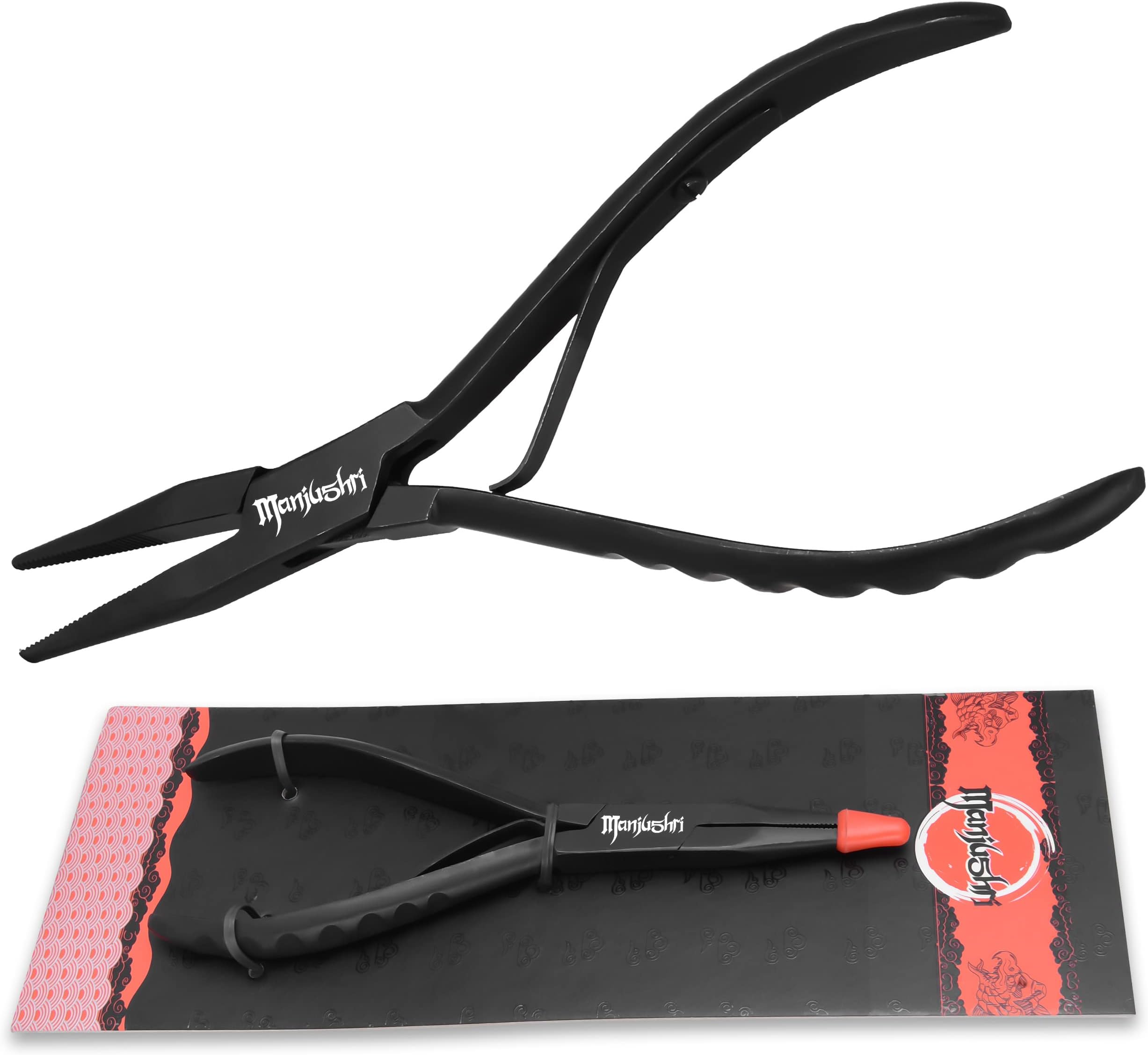 Manjushri Precision 6 Inches Fish Pin Bone Pliers Tweezers for Removing, Plucking and Pulling Pin Bones (Black)