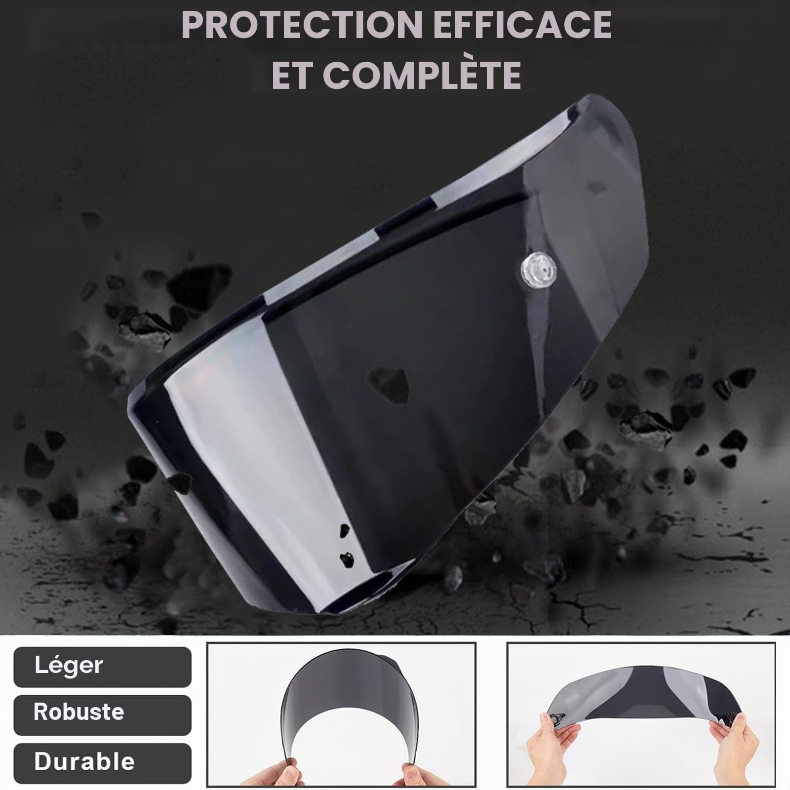 Visière Casque Moto pour RUROC Atlas 3.0 4.0, visière intégrale Anti-UV à Changement Rapide, écran résistant aux Rayures, visière Anti-buée pour Casque