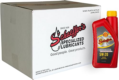 Schaeffer Manufacturing Co. 9004-012 Supreme 9000 Aceite de motor de gasolina completamente sintético 5W-20, botella de 1 cuarto de galón (paquete