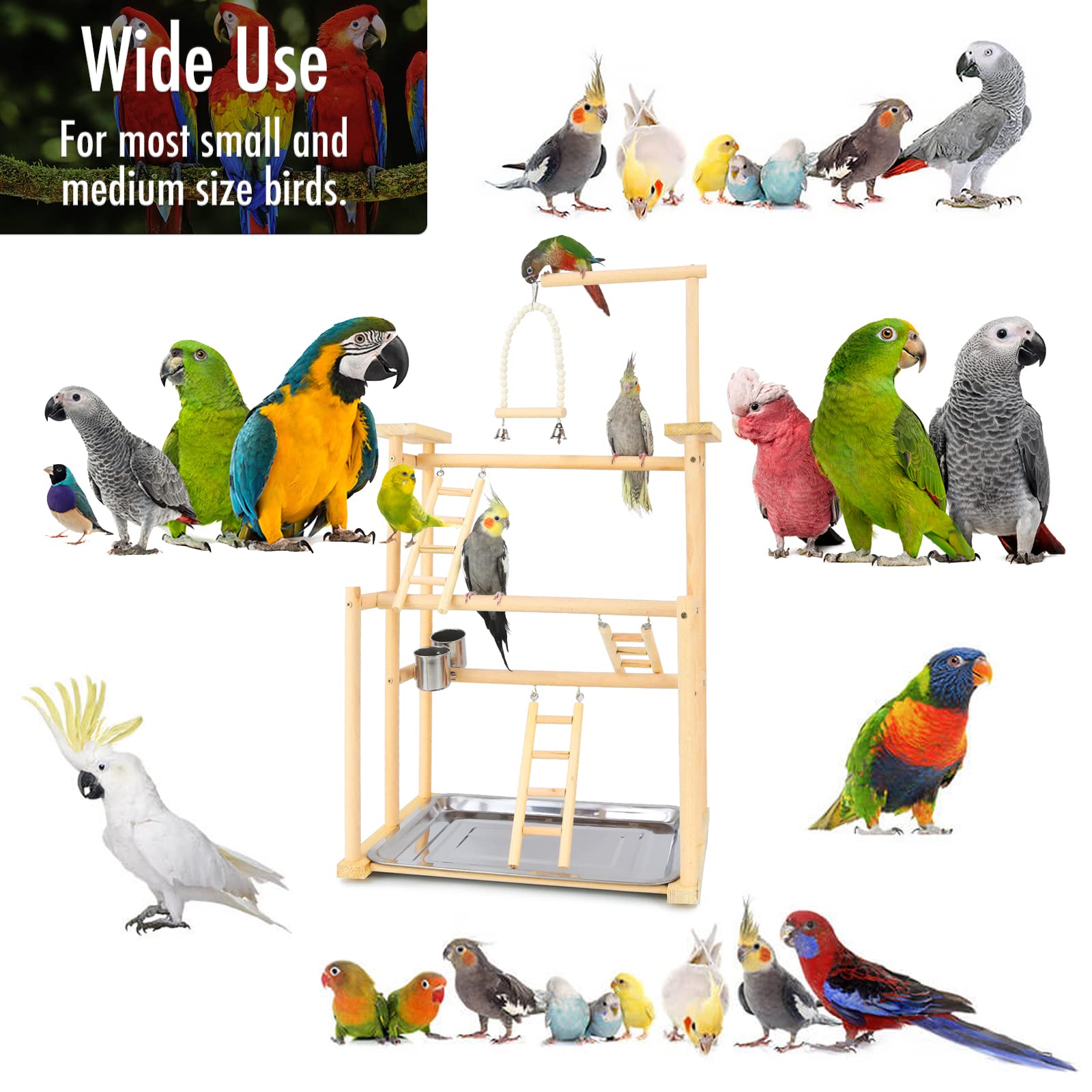 Picture of Snapklik.com : Kweetle Pet Parrot Playstand, 3 Layers Bird Play Stand ...