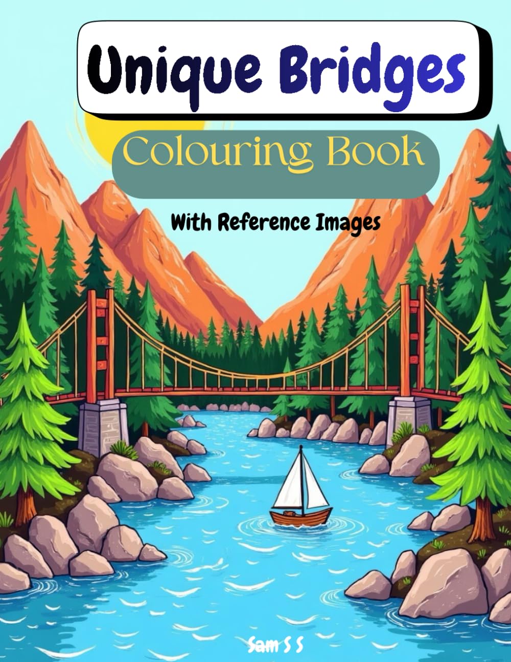 Unique Bridges: Colouring book with Reference Images
