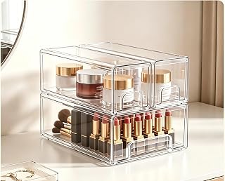 Dust‑Proof Cosmetic Skincare Storage 3‑Piece Set (2 Small+1 Large)