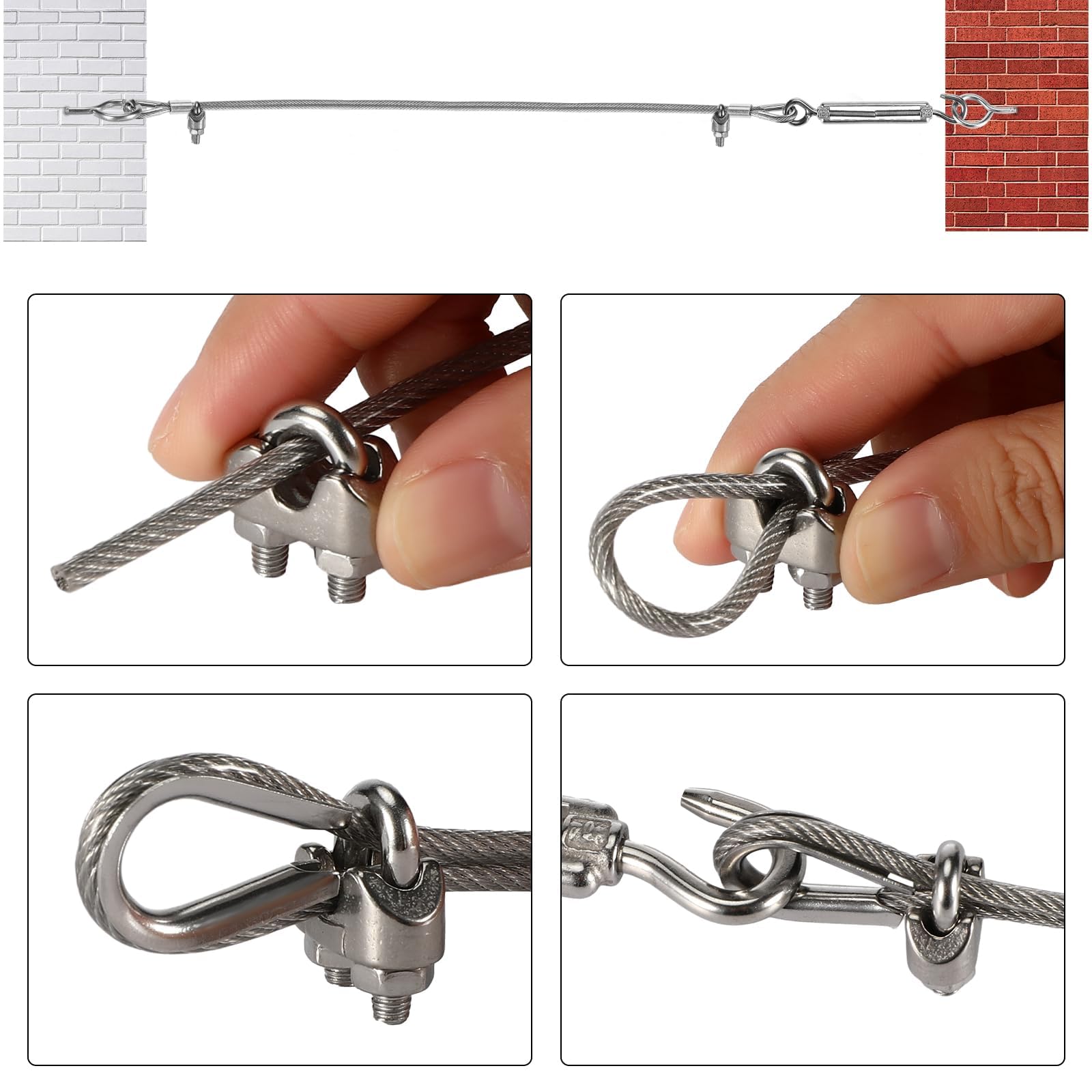 Drahtseil Set 3mm/20m - Edelstahl Seil Mit Spannschlössern Für Rankhilfen