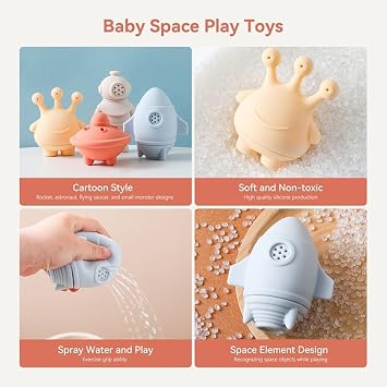 Bath Toy | Silicone Bath Time Toys - Detachable Stuffers Accessories for Basket Water Tub Shower Pool Party Easter Birthday Travel Outdoor Swimming