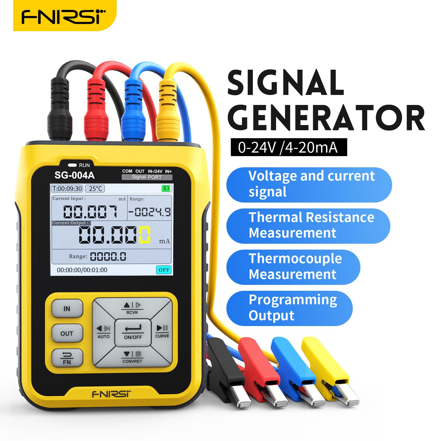 Signalgenerator SG004 2,4-Zoll-TFT-HD-Farbdisplay Verlängerte Standby-Zeit 24 Stunden 4–20 mA analog einstellbare Spannung Strom Widerstand Thermoelement-Prozesskalibrator