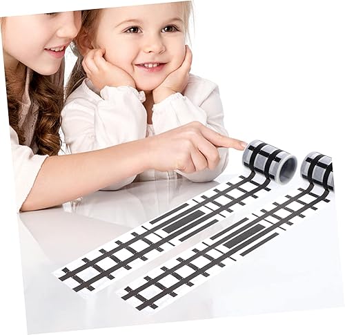 Miniatura 5 de 2 rollos de cinta de papel de carretera, cinta de papel para vías de ferrocarril, calcomanías de tráfico para carretera, cinta de carretera para