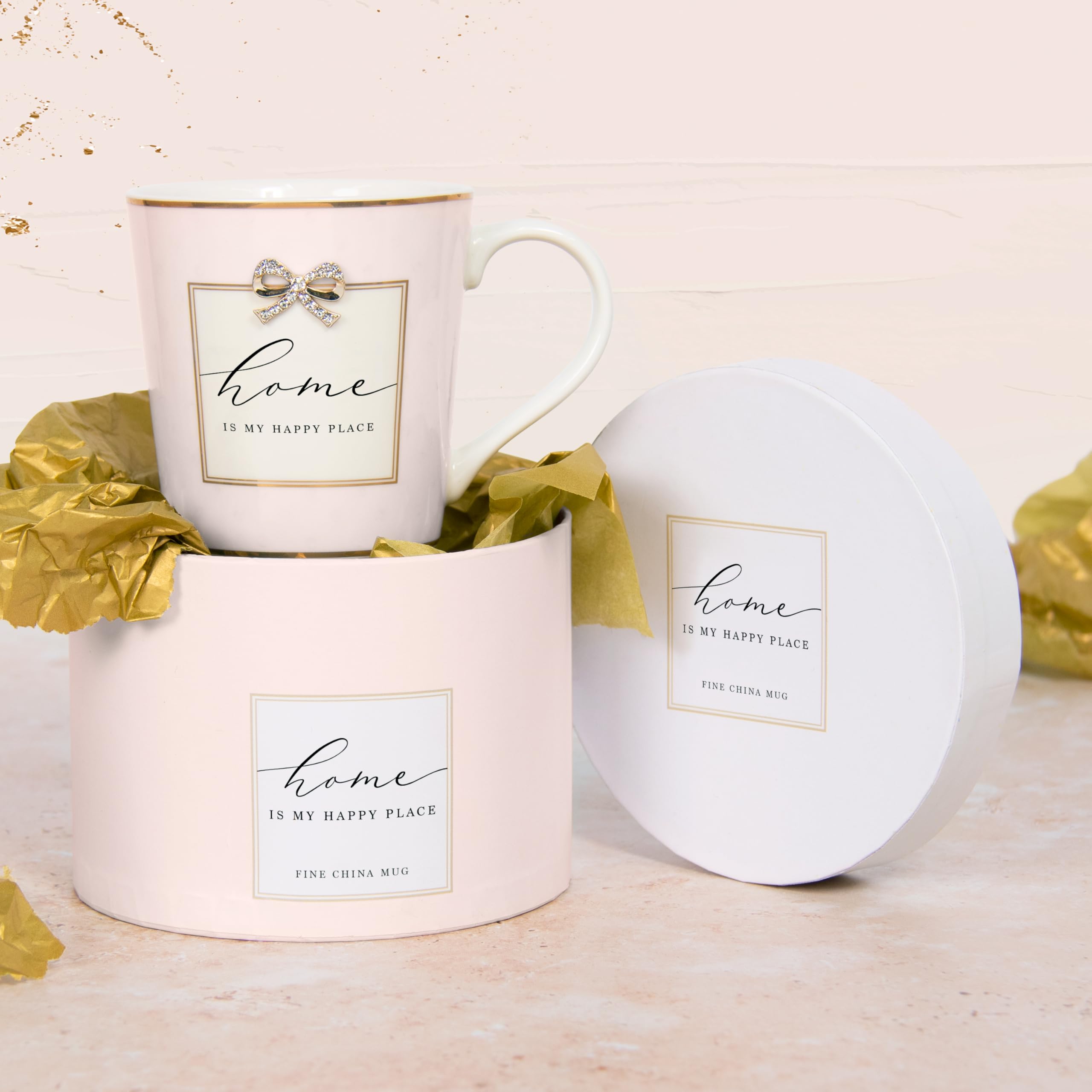 Lesser & Pavey Heart Design Bow Ceramic Mug Home