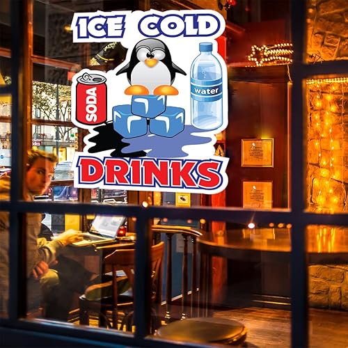 Miniatura 4 de Pegatina de vinilo troquelada para camión de comida para restaurante de bebidas frías heladas, 14 pulgadas