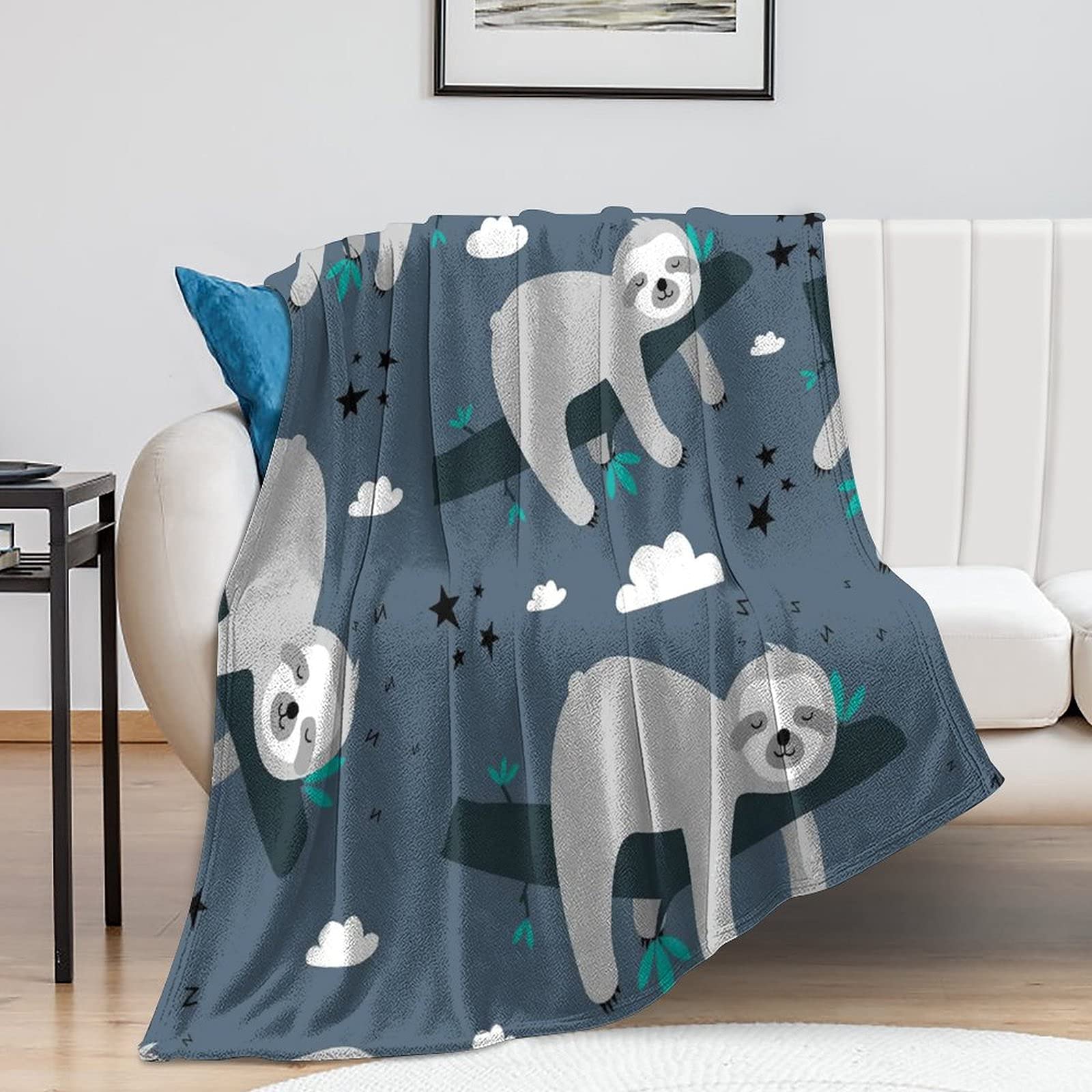 Cute Sloth Throw Blanket - Super Soft Fleece, Warm & Cozy Plush for Kids & Adults, 60x80in — image 1