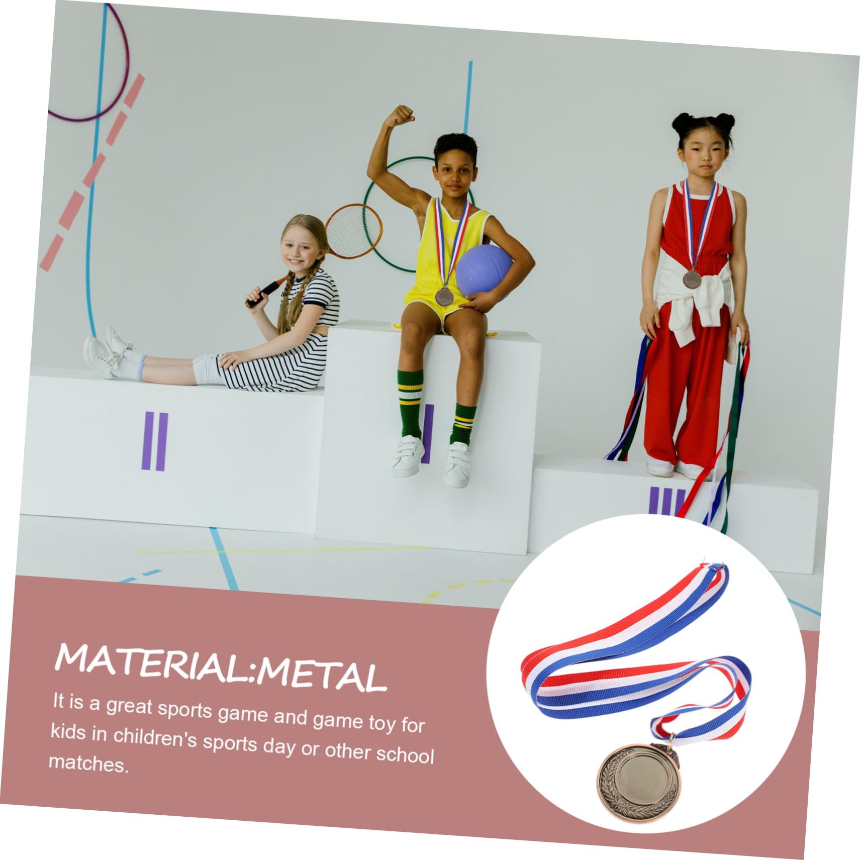 Medallas de Metal 24 Piezas para Premios en Competiciones Escolares