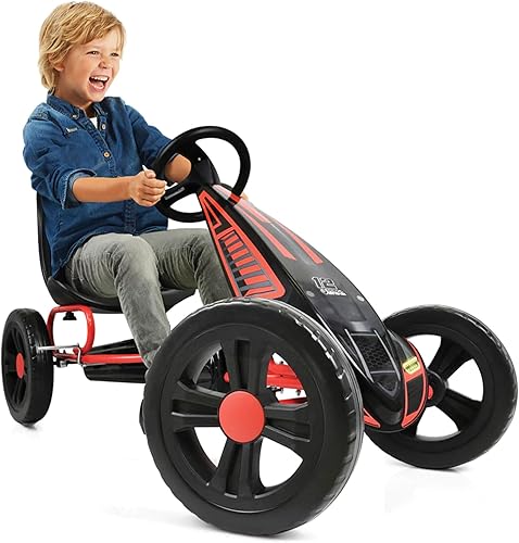 Miniatura 6 de Hauck Pedal ciclón Go Kart con asiento de cubo ajustable, ruedas de plástico de espuma EVA de 12 pulgadas, freno de mano para ruedas traseras,