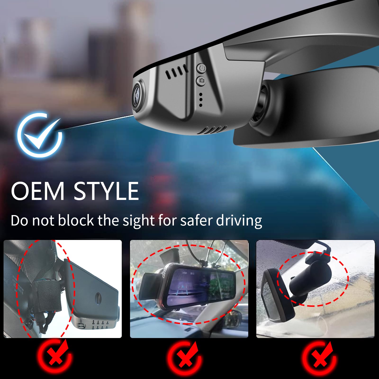 4K Dash Cam Custom fit for Volkswagen Taigo 2022 2023 2024 2025 (Model B Black), Life Style R-Line Match, OEM Look, UHD 2160P Video, App & WiFi, Loop Recording, Easy to Install, 64GB Card