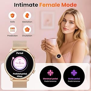 Hwagol Smart Watch for Women Android Phones iPhone Compatible(Bluetooth Call),1.39'' Round Sports Watch Fitness Tracker Heart Rate/SpO2/Sleep Monitor,Pedometer