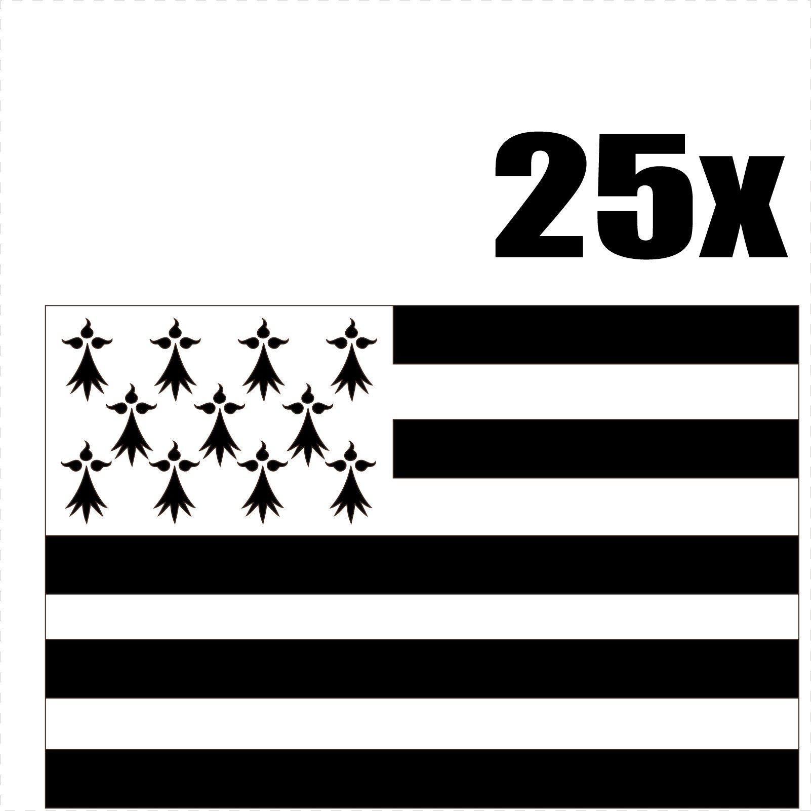 Set Di 5 Adesivi Bandiera Della Bretagna | U24 | Formati Vari Da 3x5 A 9x15 Cm | Per Auto, Valigie, Laptop | Pellicola Alta Resistenza