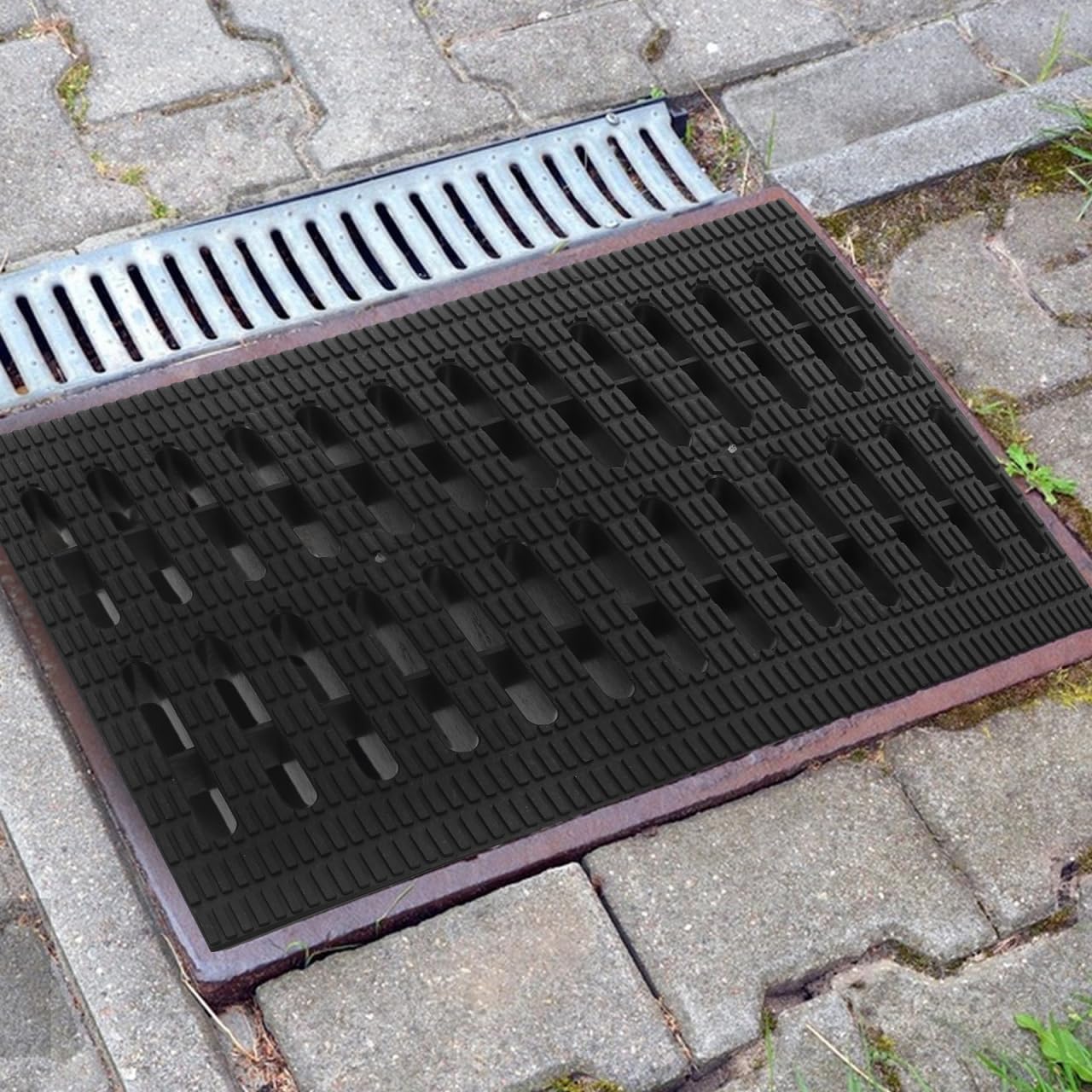 Gatuida Grid Drain Covers Outdoor, Rectangular Drain Grate, Plastic Garden Drainage Grates for Driveways Patio, Lawn, Garden - Image 4