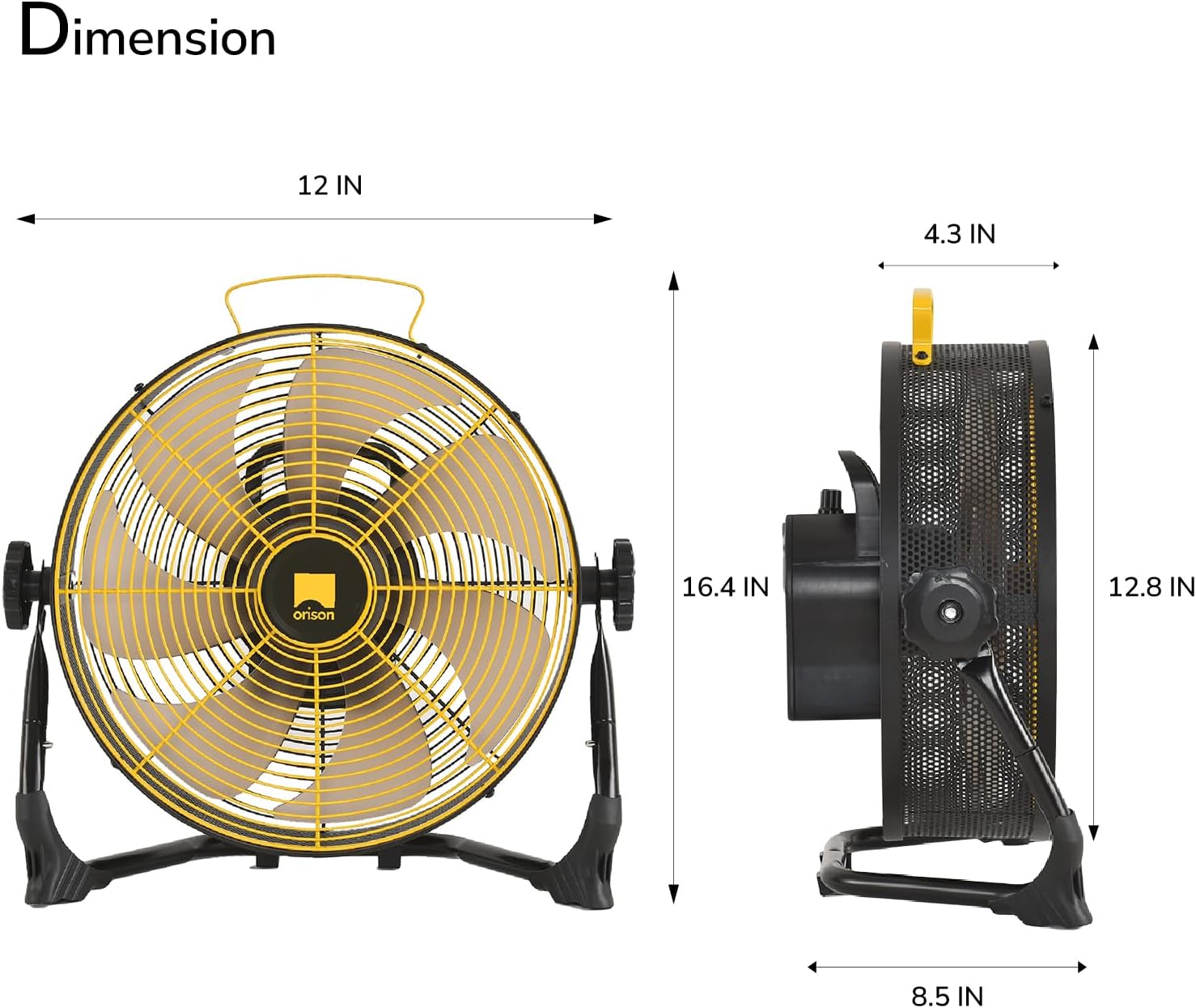 Orison 12" Portable Battery Operated Floor Fan, High-Velocity Floor Fan,Cordless Fan for Camping, Travel, Tents, Hurricanes - Image 9