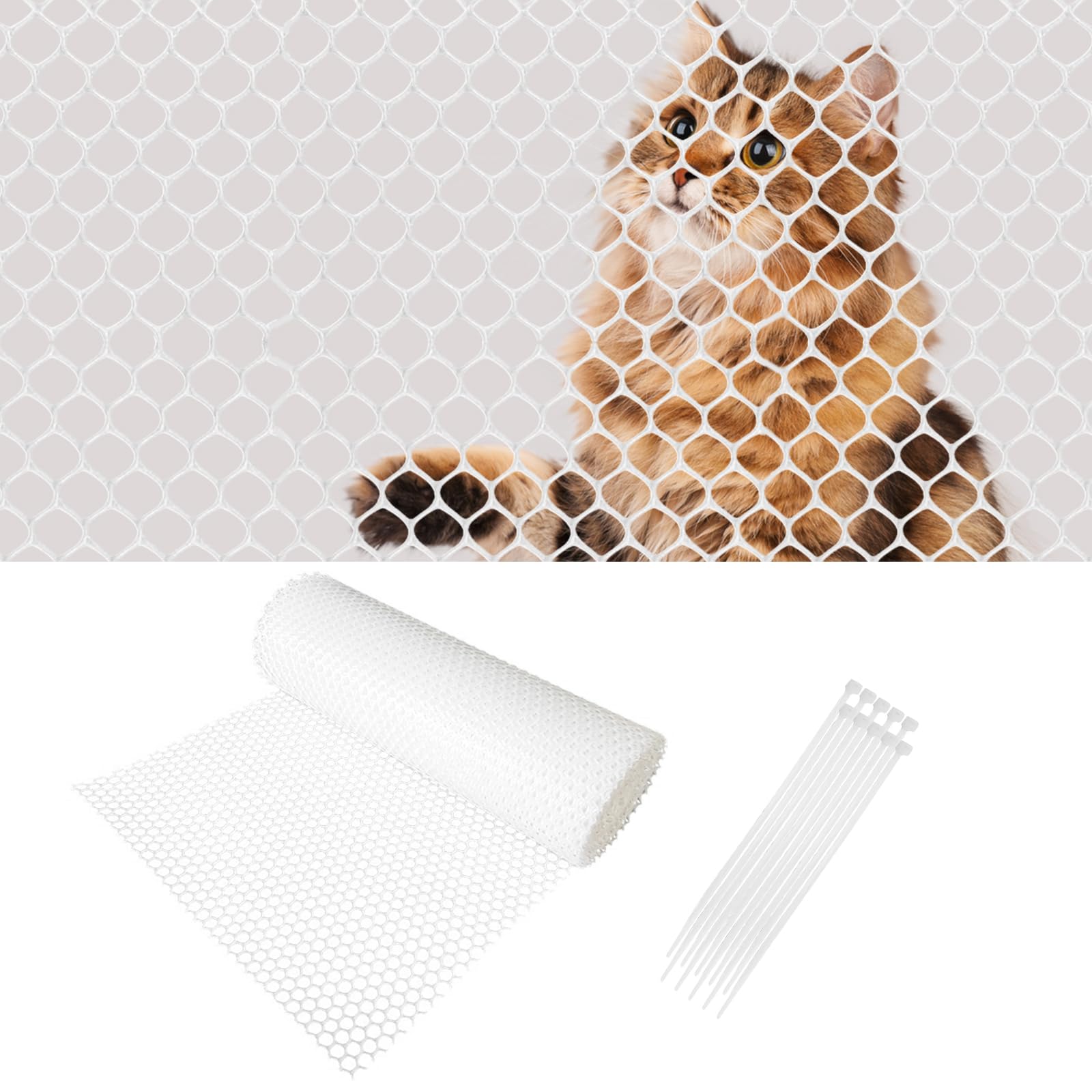 Rete Per Gatti Balcone 5x3m - Trasparente, Anti-UV, Resistente A Graffi E Morsi, Senza Foratura, Con Kit Fissaggio - Foto 3