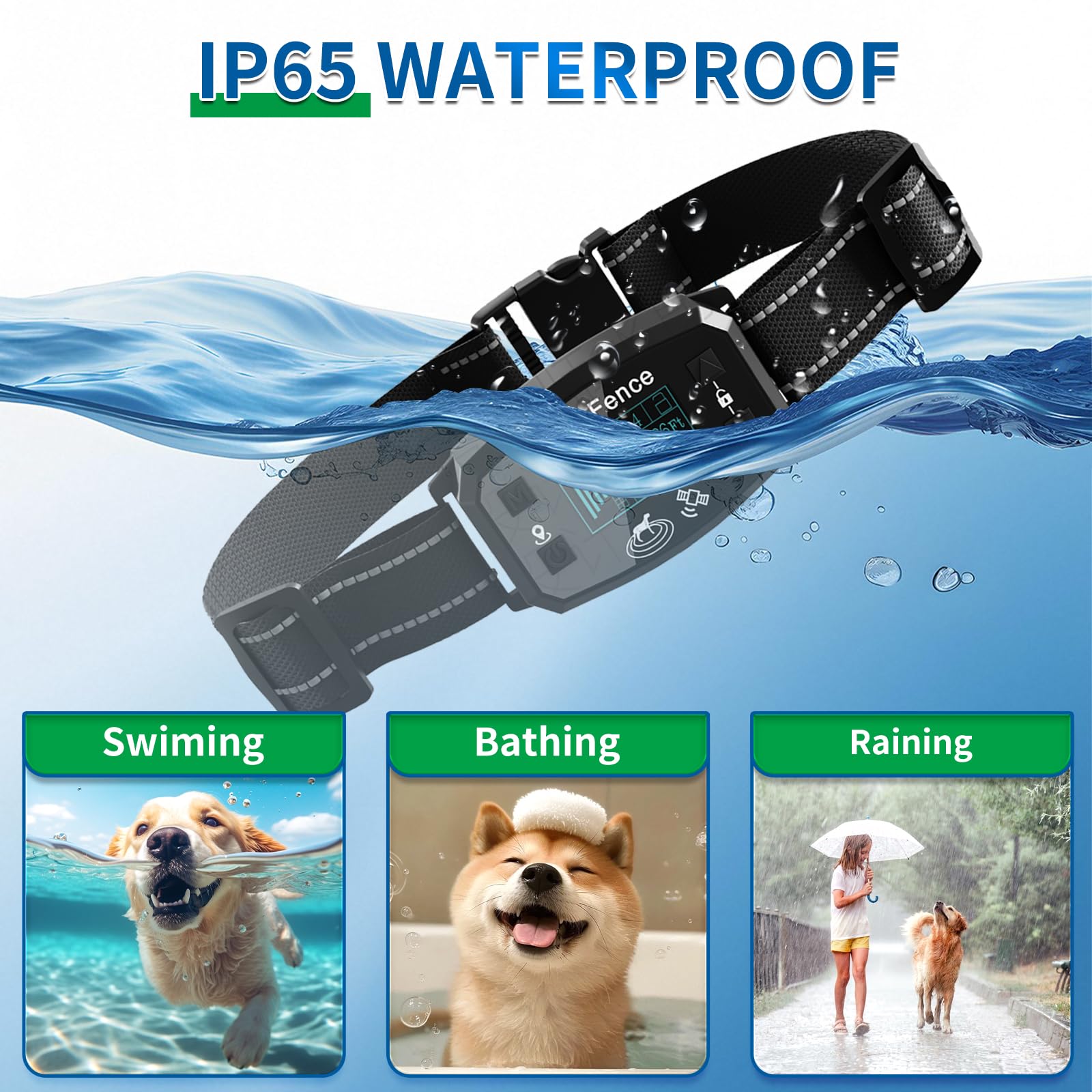 GPS Wireless Dog Fence, Range up to 6561 ft,Electric Collar with 3 Warning Modes, for Outdoor Use Waterproof& Rechargeable Pet Containment System for Most of Dogs (Black) - image 4