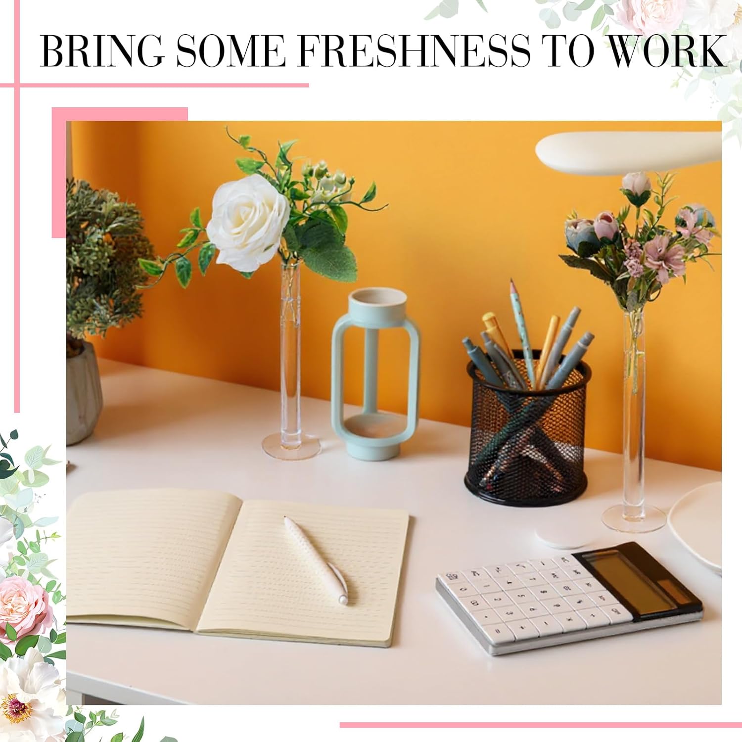 6 Pcs Cylinder Bud Vases for Centerpieces, 7.9" Acrylic Clear Small Tall Slim Flower Vases for Single Rose, Home Aesthetic Wedding Table Decorations for Party Desk Decor - Image 5