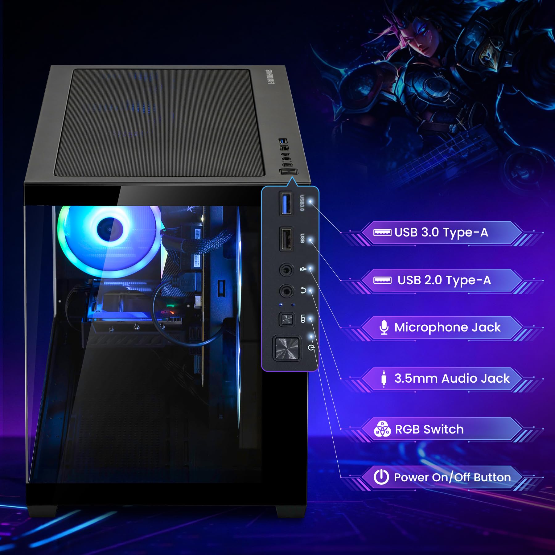 Amazon.co.jp: STORMCRAFT Sirius Gaming PC i5 14400F, RTX 5060 Ti