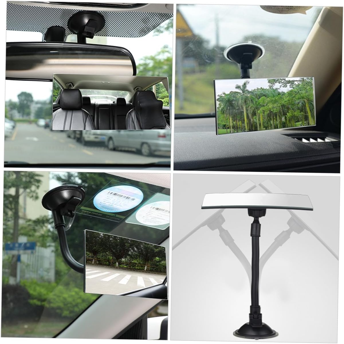 2pcs Car Rearview Mirror for Rear Facing Car Seats, Square Suction Cup Safety Mirror, Wide View for Travel and Driving Safety