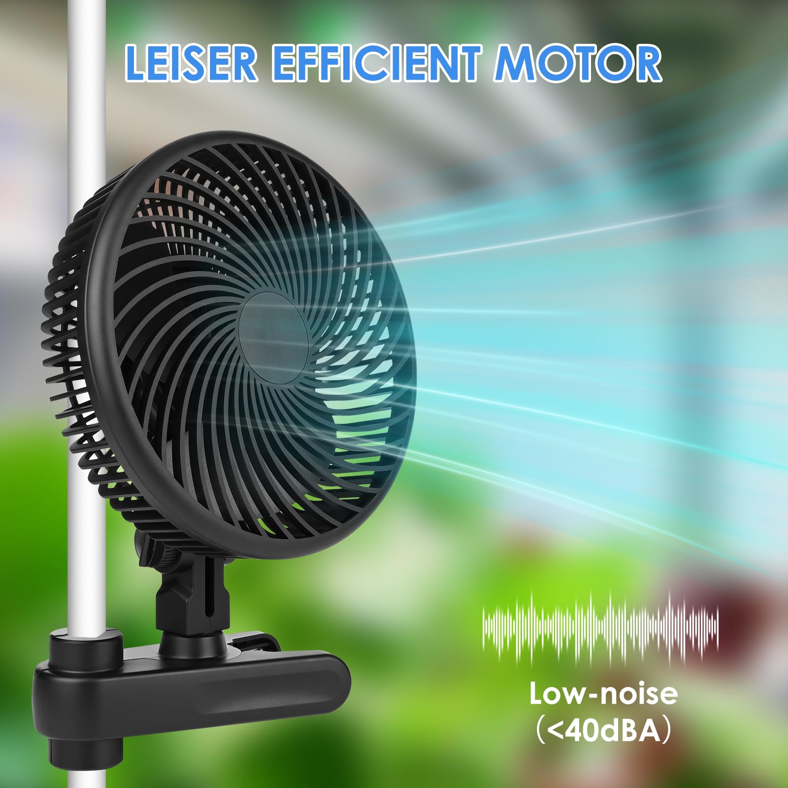 Ventilador de Clip, 10 Velocidades Ventilador Grow, Motor EC Ventilador para Armario de Cultivo Grow