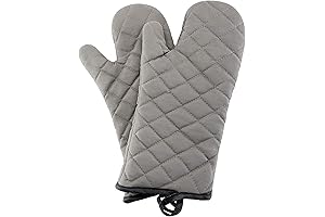 Grilling Mitts for Outdoor Grill, Classic Flame Oven Mitt Set with Quilted Lining