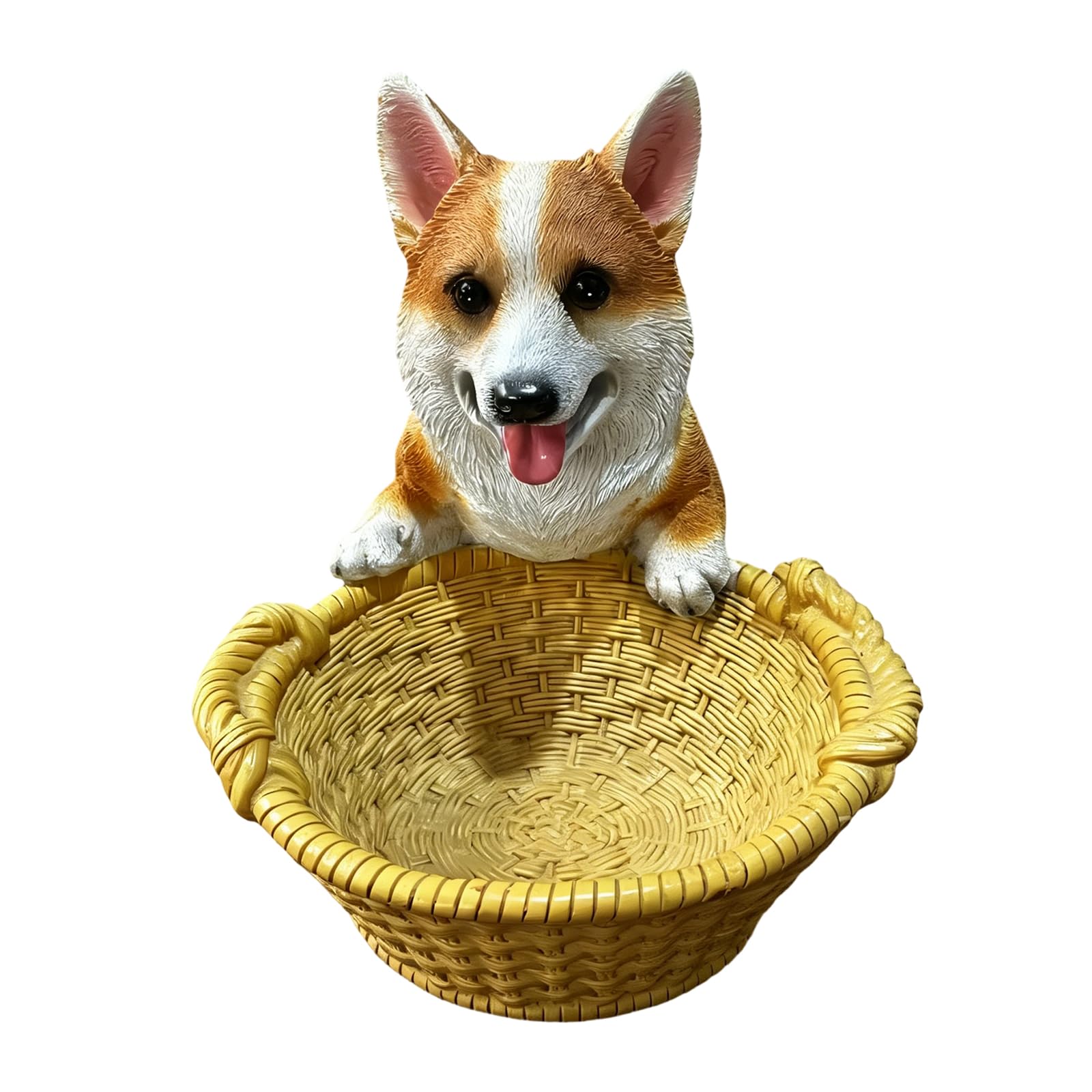 TFAOYS Tabletop Storage Basket with Animal Figurine Accent, Entryway Catchall Bowl for Earbuds and Pocket Essentials Animal Figurine Catchall Basket Entryway Tabletop Storage Decorative Coin Holder