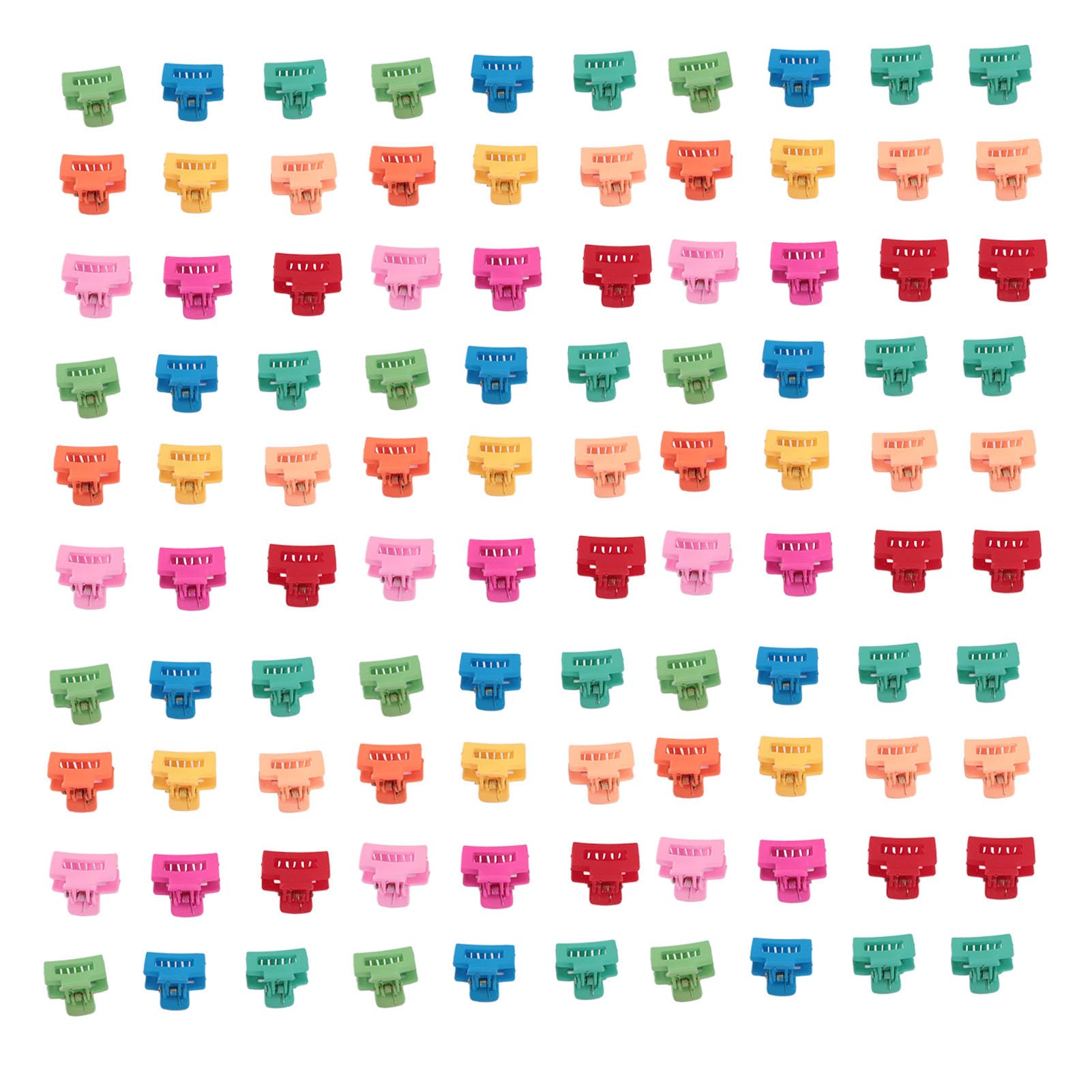 Sunicon 100pcs Small Hair Claw Clips, Rectangle Matte Cute Colorful Non Slip Tiny Claw Clips with Strong Grip for Women Girls Medium Thick Thin Hair