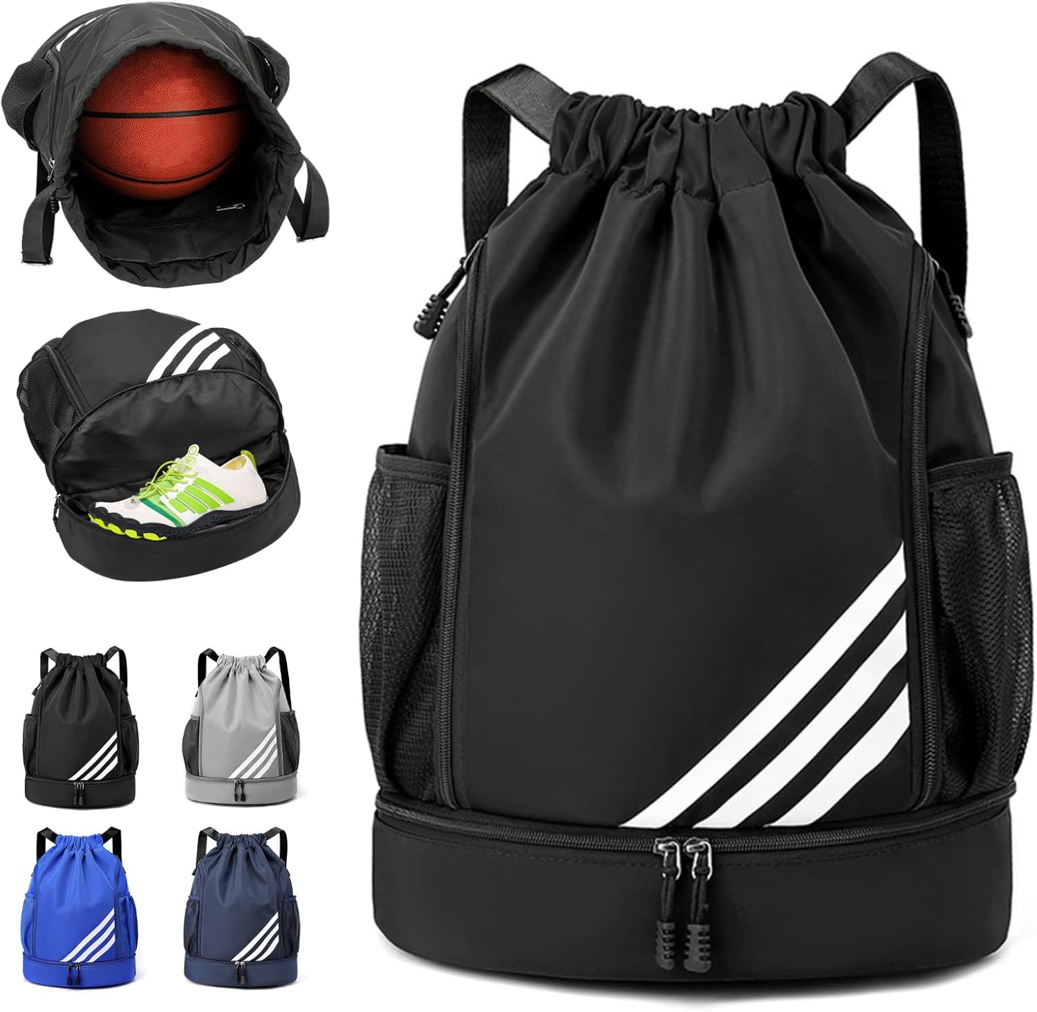 HiGropcore Drawstring Sports Backpack, Large Size Gym Bag