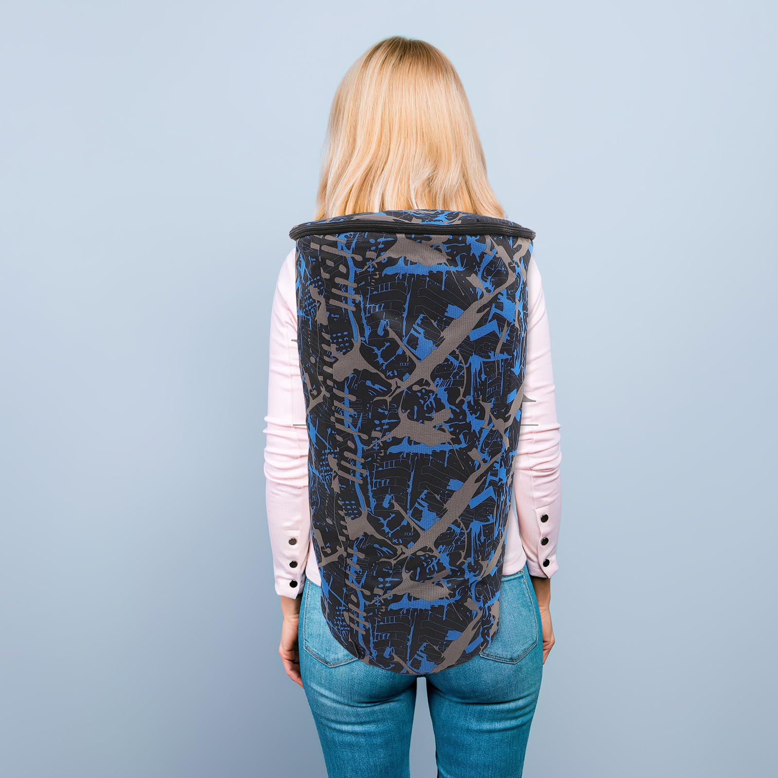Garneck Paquet à Instruments pour Tambour Africain, Djembe Garçon et Filles, Grand Format, Tissu Oxford Pvc, Fermeture Lisse, Bleu Camouflage, Imperméable Couleur Aléatoire