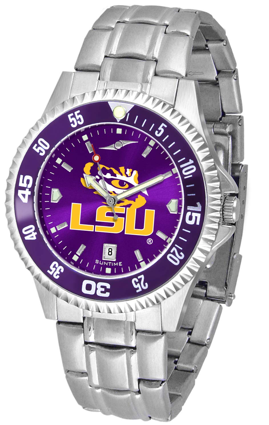 SunTime Men's Competitor 40mm Quartz Watch, 20mm Stainless Steel Strap, Team Color Dial and Bezel