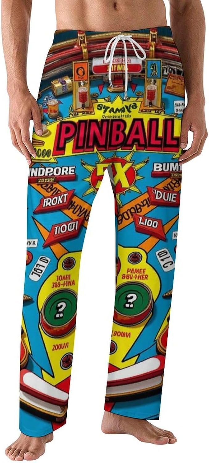 Adult Men Lightweight Long Pants, Fashion Loose Casual Pajamas Pant, Breathable Reusable Lounge Pants