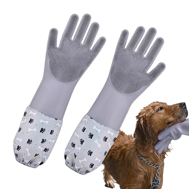 Foto 5 de 7 de madri [Actualizado Guantes De Aseo para Mascotas, Guante De Cepillo para Quitar El Peloo