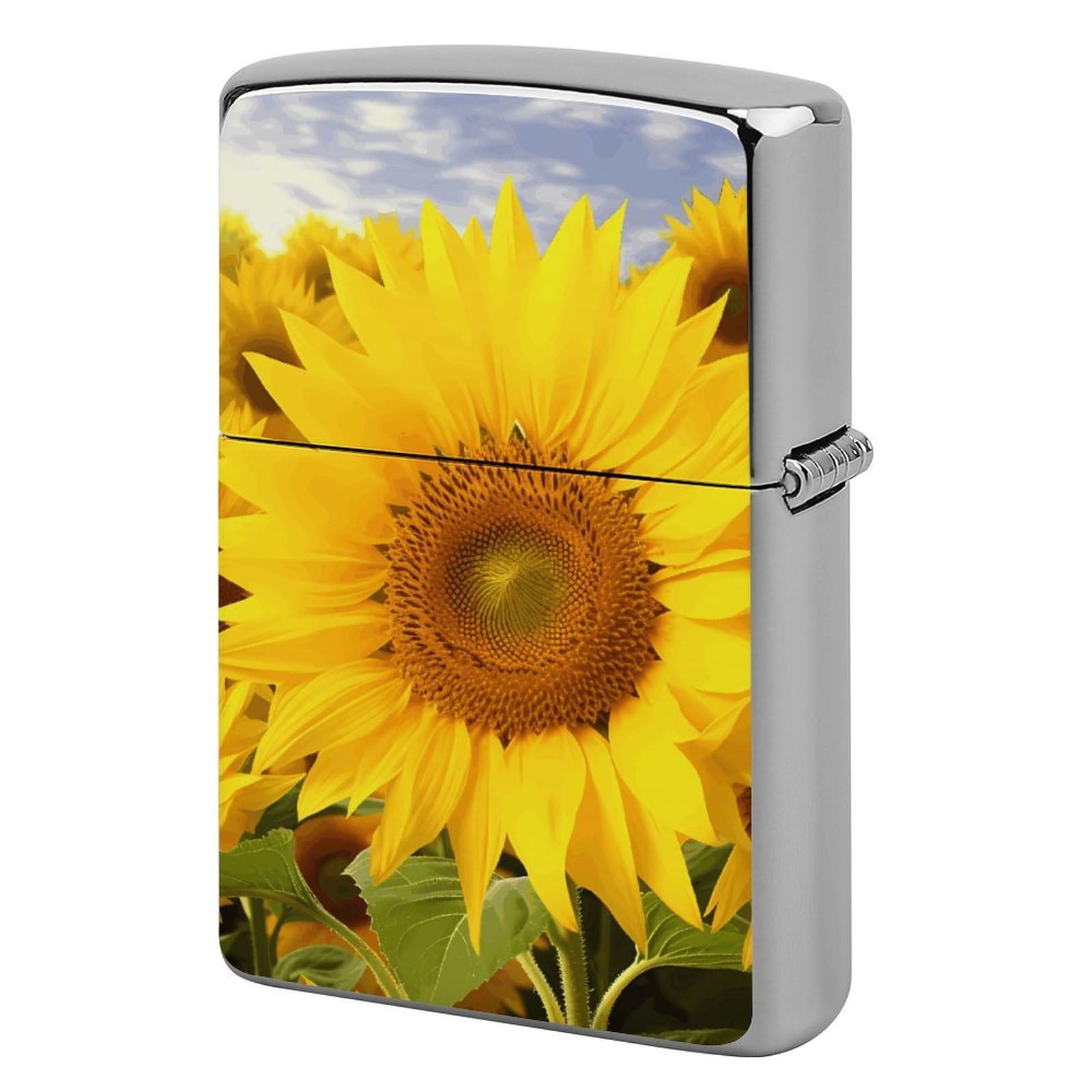 Sunflowers Lighter Cover for Men, Personalized Lighter Case for Birthday Gift, Flip-Top Lighters Protective Cover, Portable Lighters Shell for Outdoor, Travel