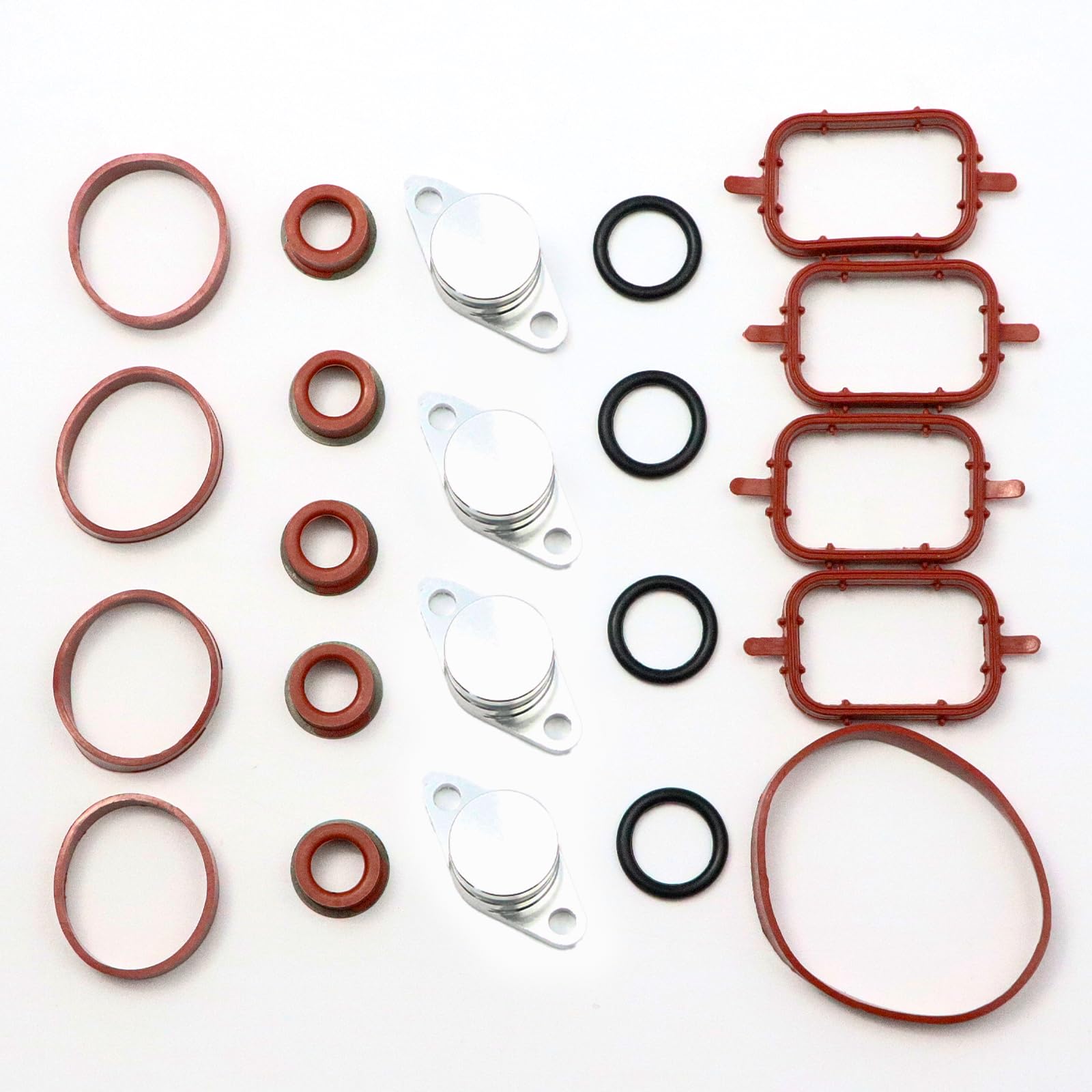 Juego de juntas para colector de admisión de 4 x 22 mm para BMW E39 525d E60 E61 E39 530d E46 E38 Intake Manifold Swirl Flap Blanking Kit 11612245439 11612246945