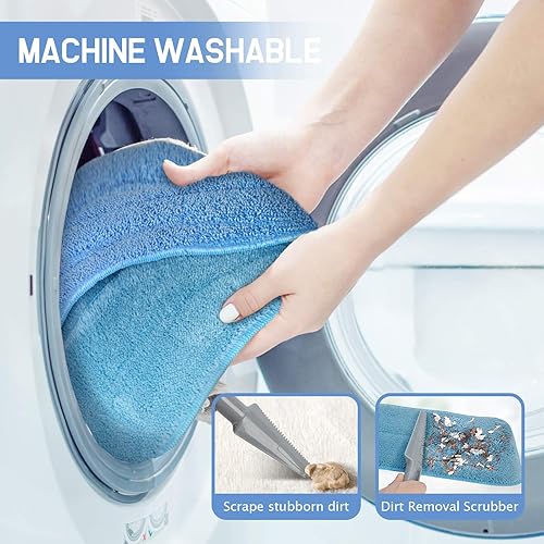 Miniatura 6 de Sistema profesional de limpieza de suelos de microfibra de 18 pulgadas trapeador plano con mango de acero inoxidable 4 almohadillas reutilizables