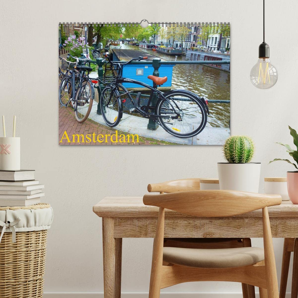 Amsterdam (Wandkalender 2026 DIN A3 quer), CALVENDO Monatskalender: Amsterdam - Grachten, Hausboote, Fahrräder, Blumen