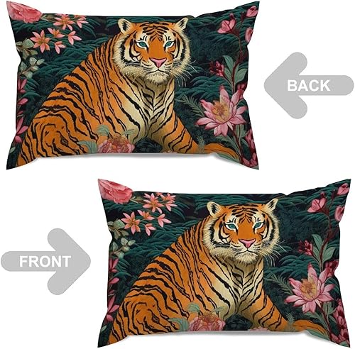 Vista 347 de ArogGeld Chinoiserie - Funda de cojín con estampado de leopardo y guepardo fucsia, con manchas de animales de vaca, color rosa oscuro, decoración