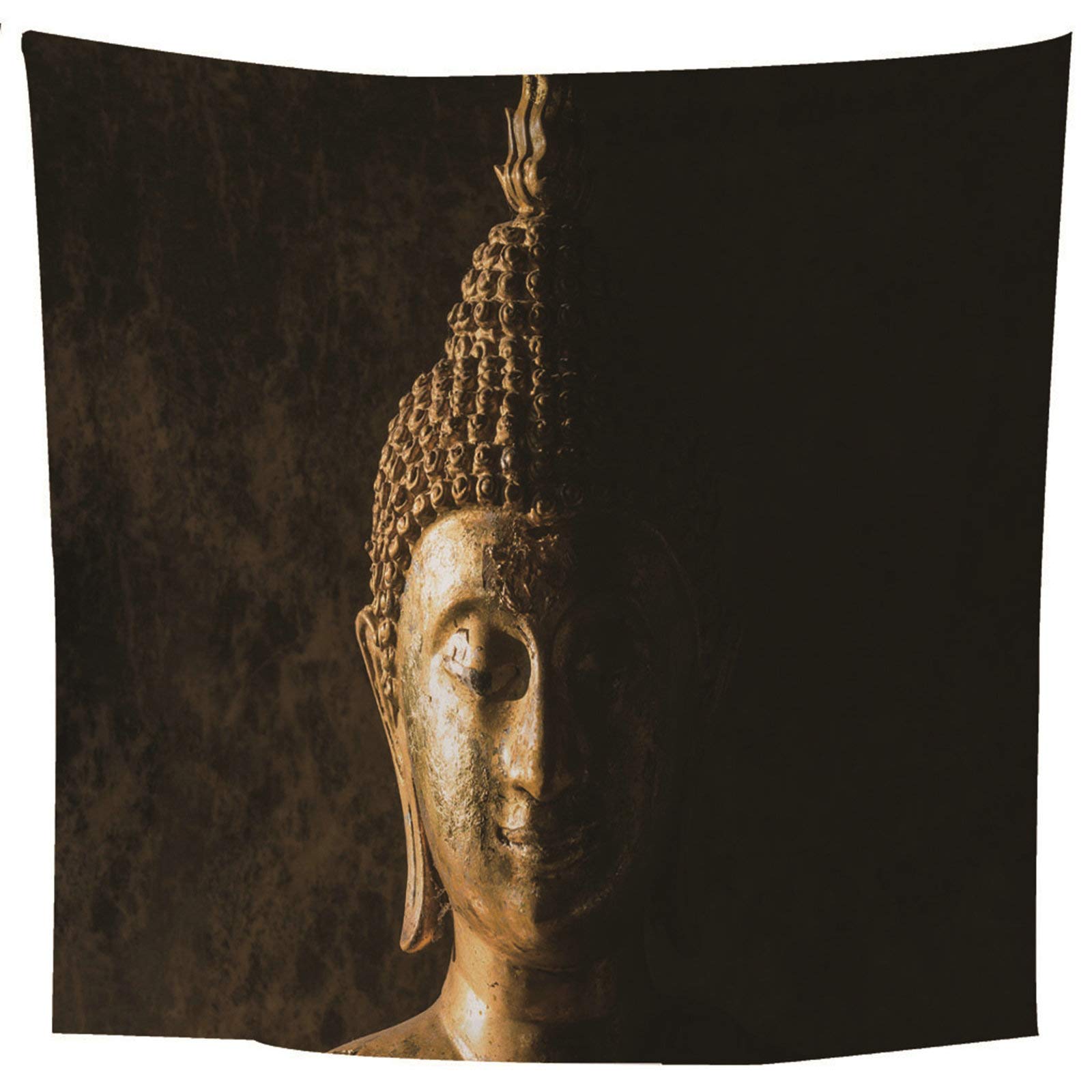 Arazzo da Parete Grande Decorazioni Parete Arazzo da Parete Poliestere 150x130CM Buddismo A Tema Testa di Buddha