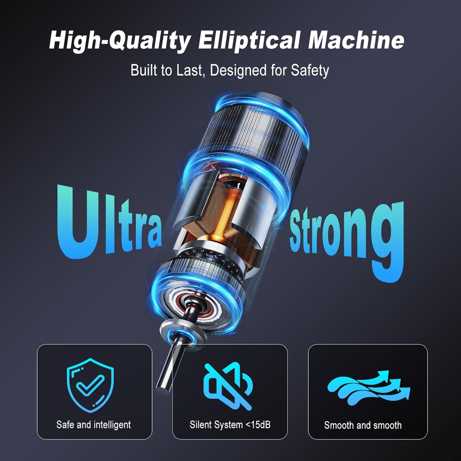 HOTWAVE Under Desk Elliptical Exercise Machine, Ellipse Leg Exerciser Electric as Seen on TV While Sitting for Seniors with Remote Control & 12-Speeds, Seated Foot Pedal Exercise Training Equipment - Image 4